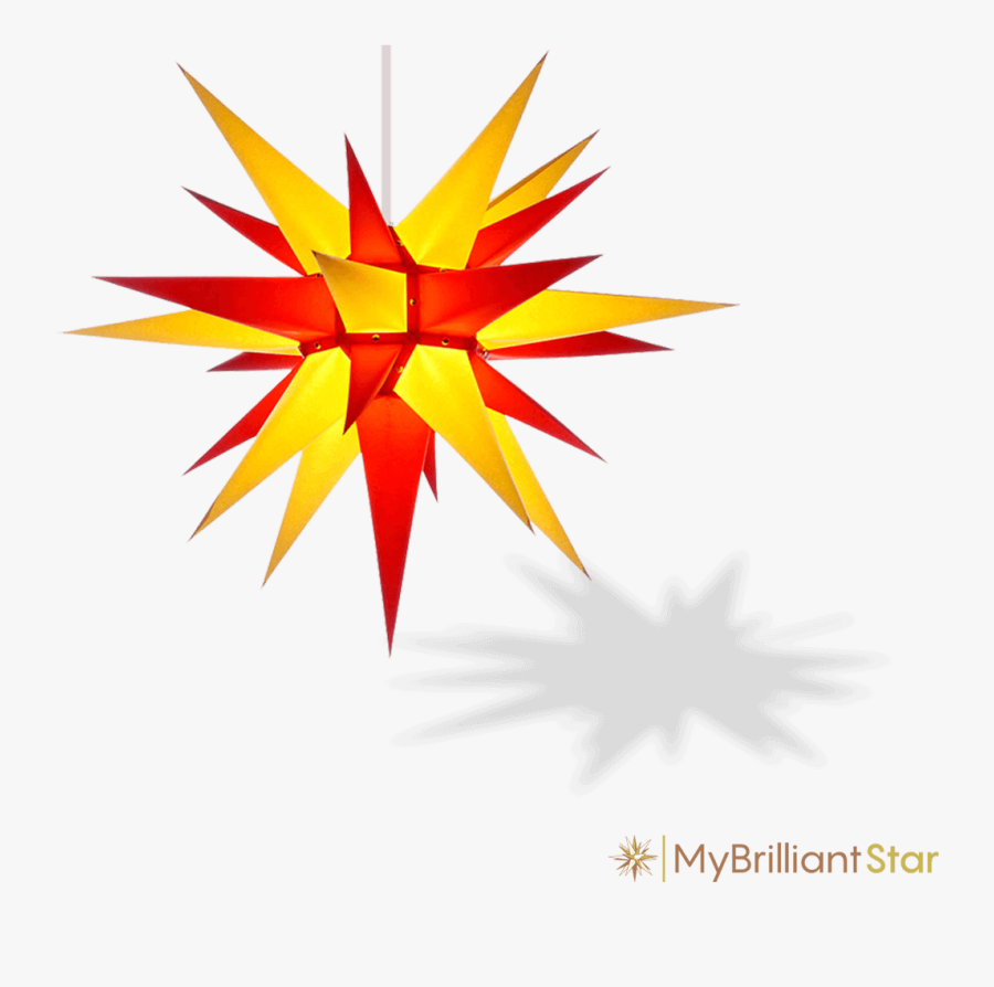 Original Herrnhut Paper Star, Yellow / Red, ~ 70 Cm - Moravian Star, Transparent Clipart