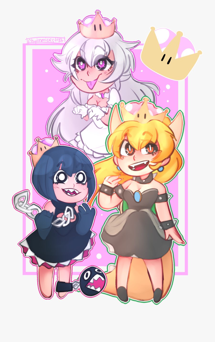 Bowsette Boosette Y Chompette, Transparent Clipart