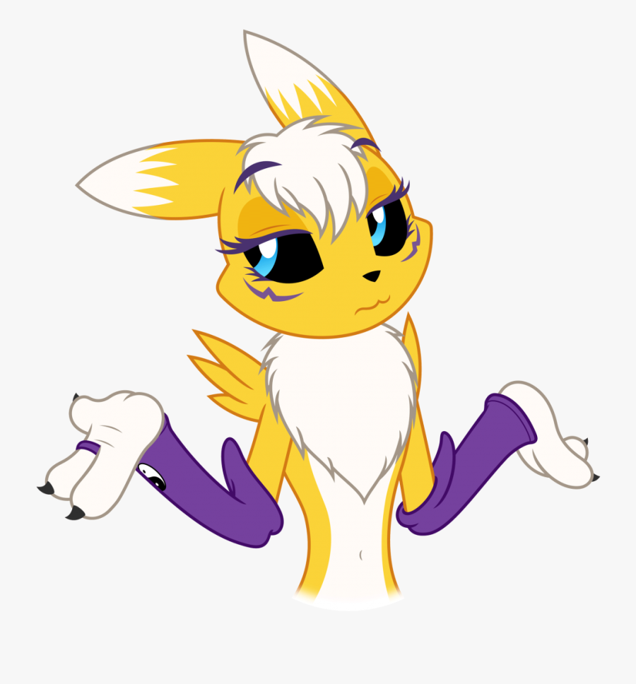 Shrug2 - Renamon Shrug, Transparent Clipart