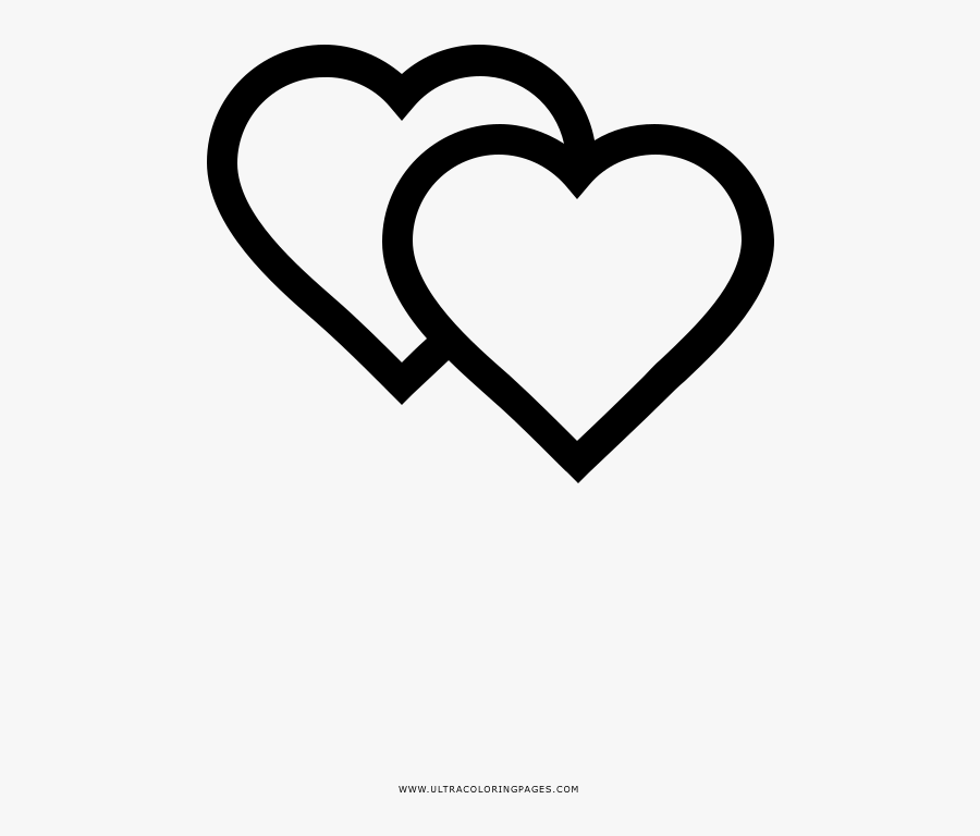 Two Hearts Coloring Page - Heart Para Colorear, Transparent Clipart