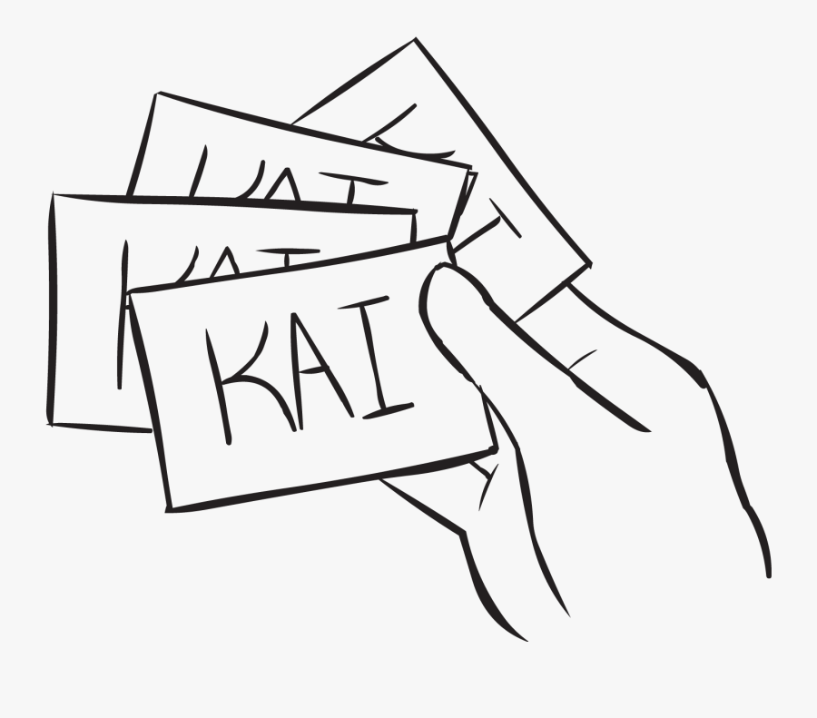 Hand Holding Bunch Of Index Cards With Kai"s Name On, Transparent Clipart