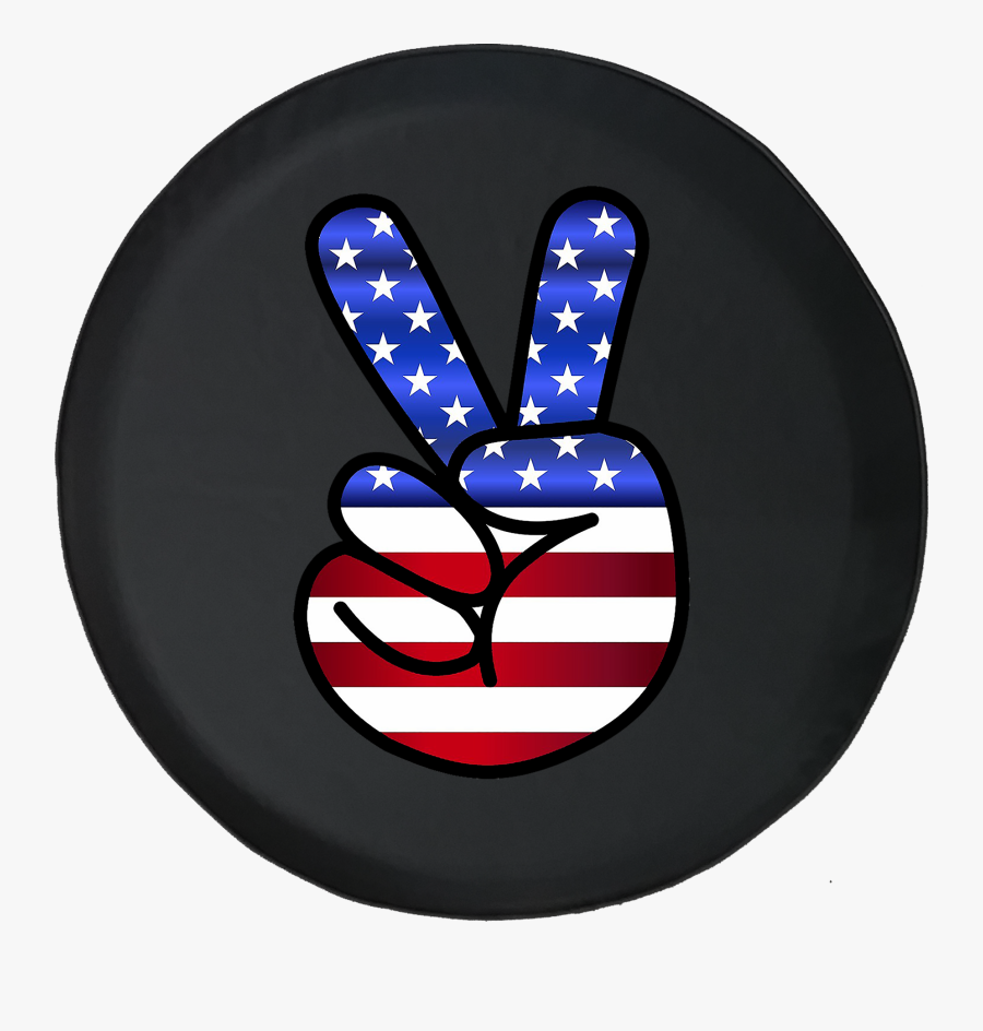 American Flag Peace Sign Fingers, Transparent Clipart