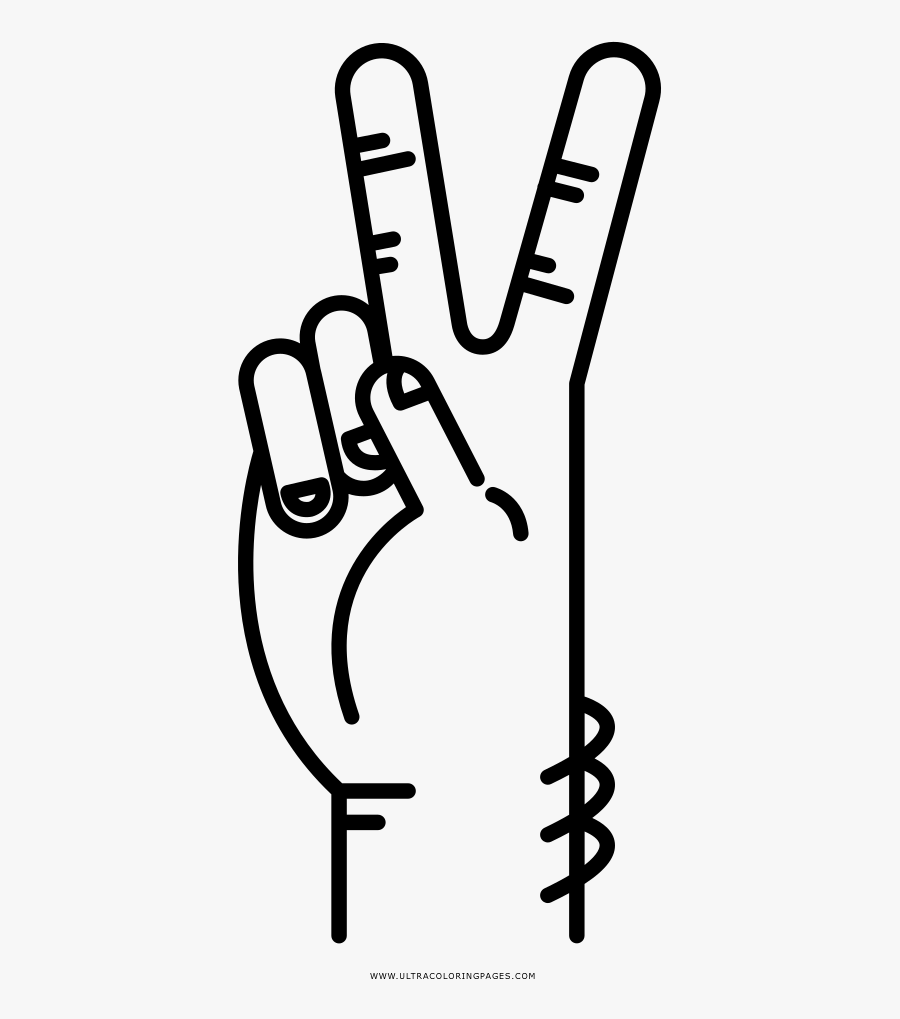 Peace Sign Coloring Page - Coloring Book, Transparent Clipart
