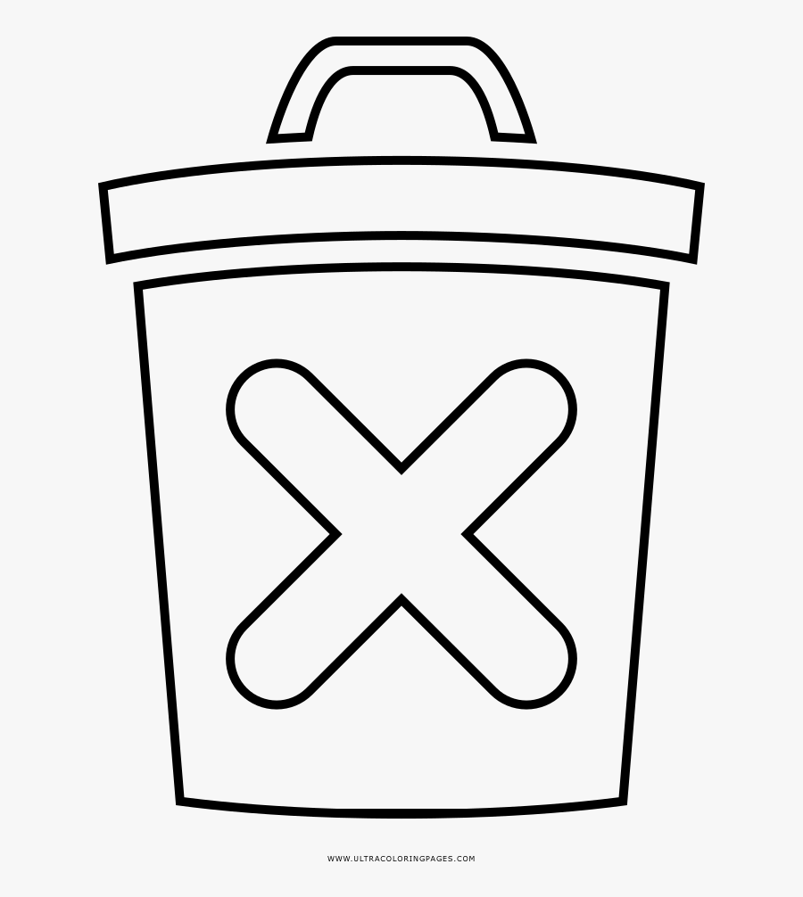 Trash Can Coloring Page, Transparent Clipart