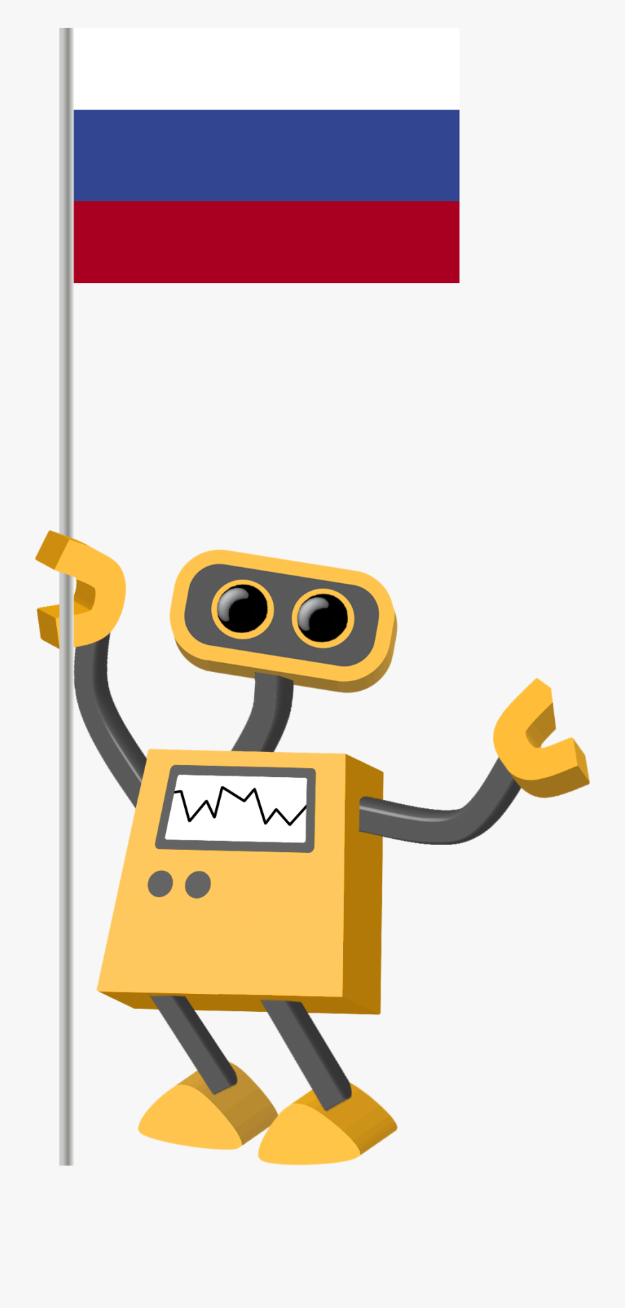 Robot With Stop Sign, Transparent Clipart