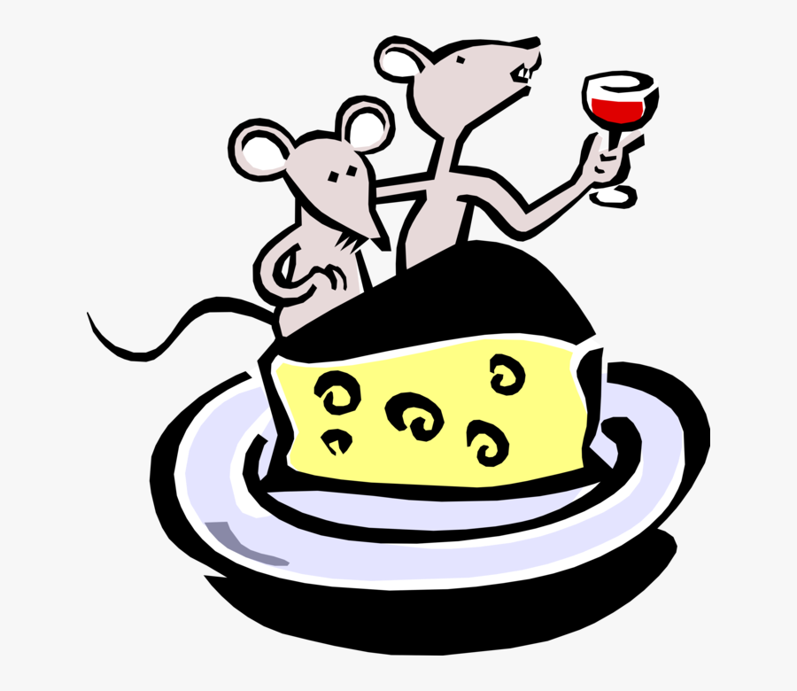 Vector Illustration Of Cartoon Mice Dining On Wine - Silent Letters Tongue Twister, Transparent Clipart