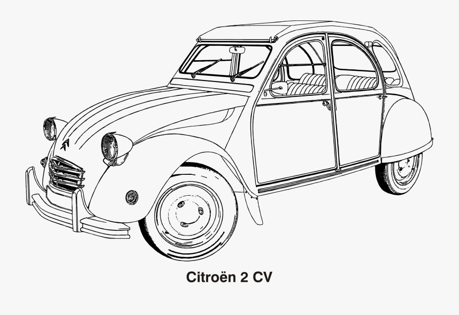 Citroen 2 Cv, Year 1960 Clip Arts - Citroen 2cv Para Colorear, Transparent Clipart