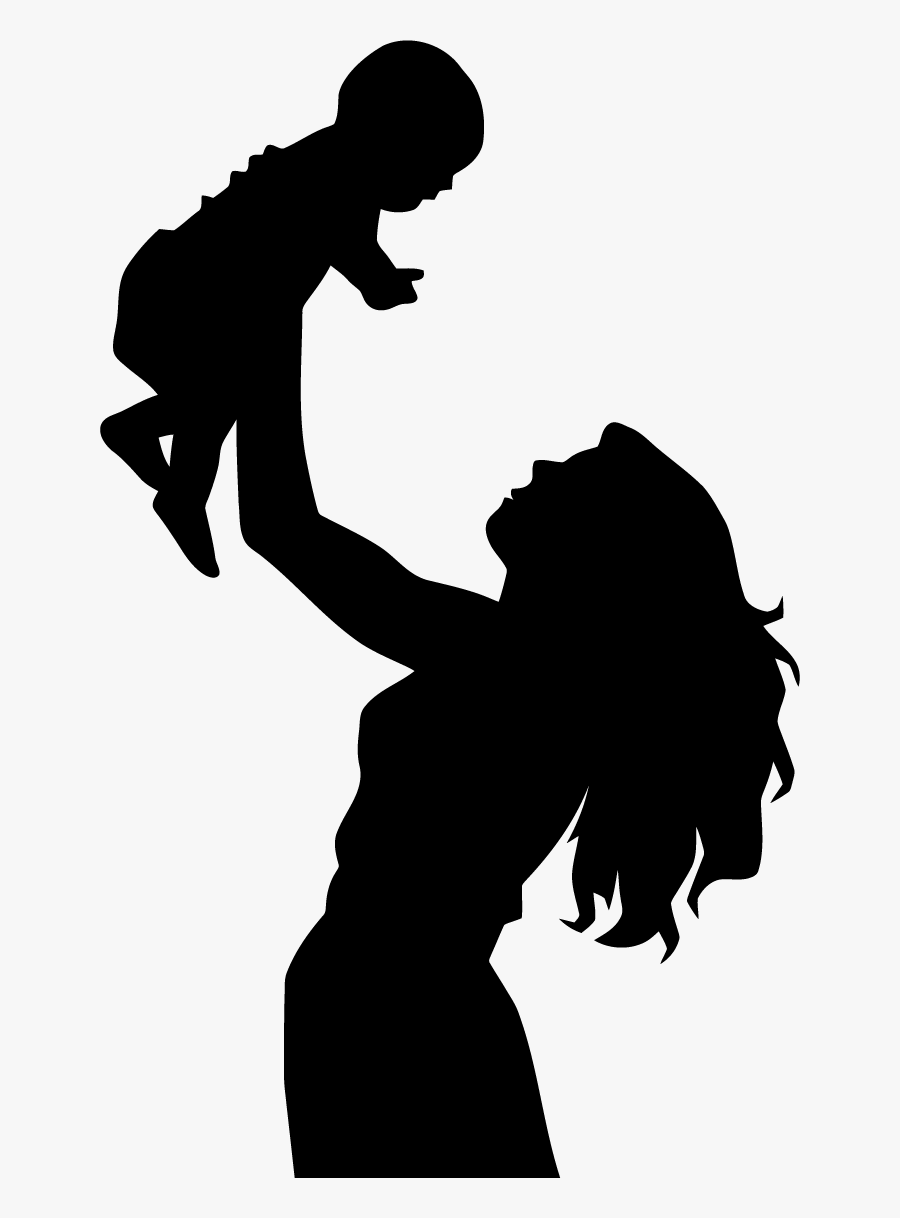 Silhouette Mother Child Drawing Clip Art - Mother And Child Silhouette, Transparent Clipart