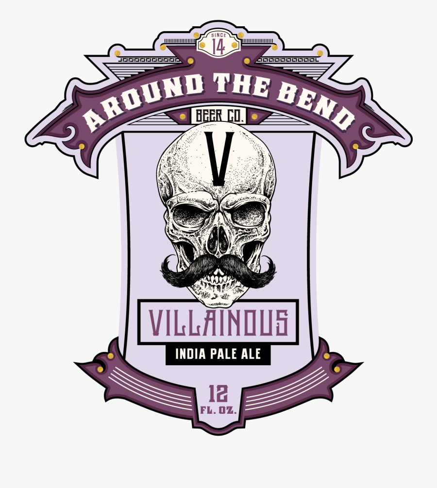 Villainous Label - Around The Bend Brewery Vera, Transparent Clipart