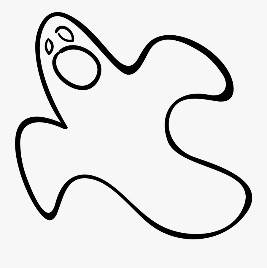 Halloween Ghost Shouting - Line Art, Transparent Clipart