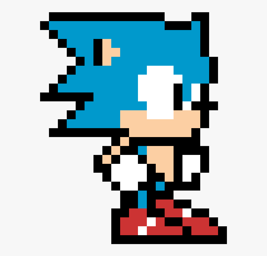Pixel Art Of Sonic The Hedgehog - Sonic Pixel, Transparent Clipart