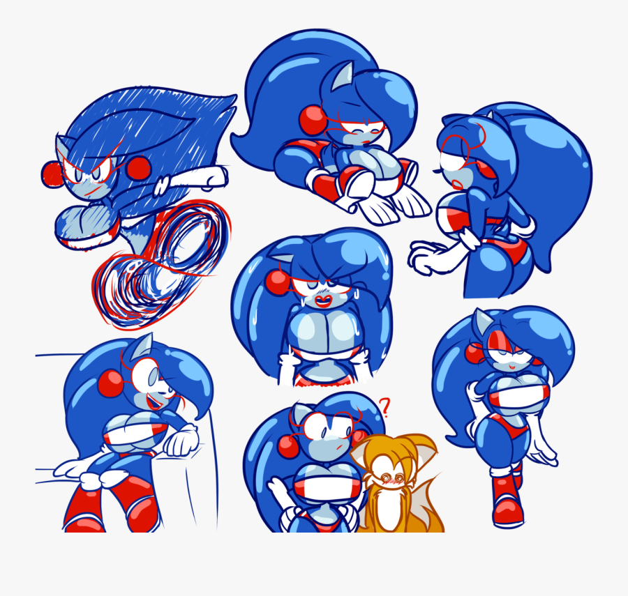 Sketchdump Of A Rubbery Sonic - Cartoon, Transparent Clipart