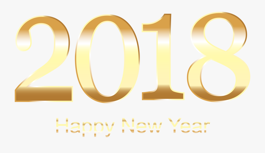 2018 Gold Happy New Year Transparent Png Clip Art - Poster, Transparent Clipart