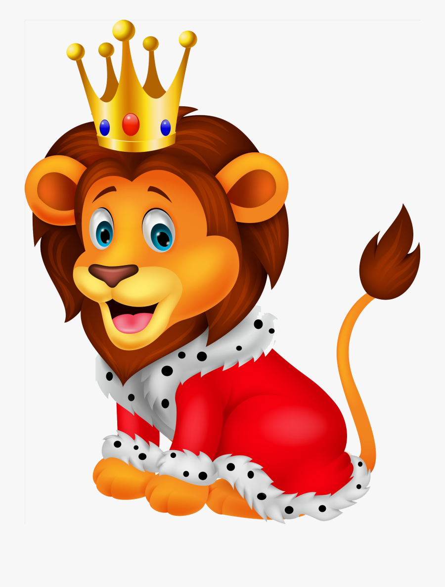 Crowned Lion Free Download Png Hq Clipart - Lion With Crown Cartoon, Transparent Clipart