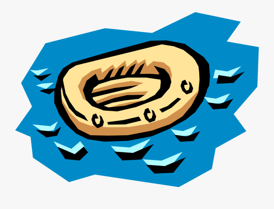 Vector Illustration Of Inflatable Liferaft Flotation - Life Raft Clip Art, Transparent Clipart
