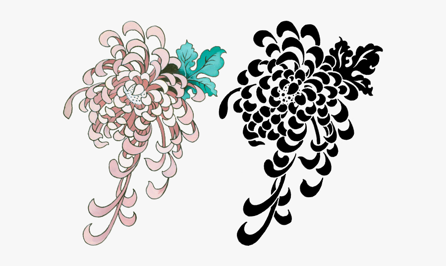 Chrysanthemum Flash In Both Black Graphic And More - Illustration, Transparent Clipart