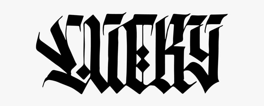 Black Lucky Graphic Artist Logo Typography Vector Design - Illustration, Transparent Clipart