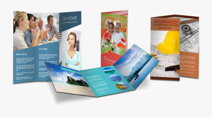 Transparent Tri Fold Brochure Clipart - Brochure Printing, Transparent Clipart
