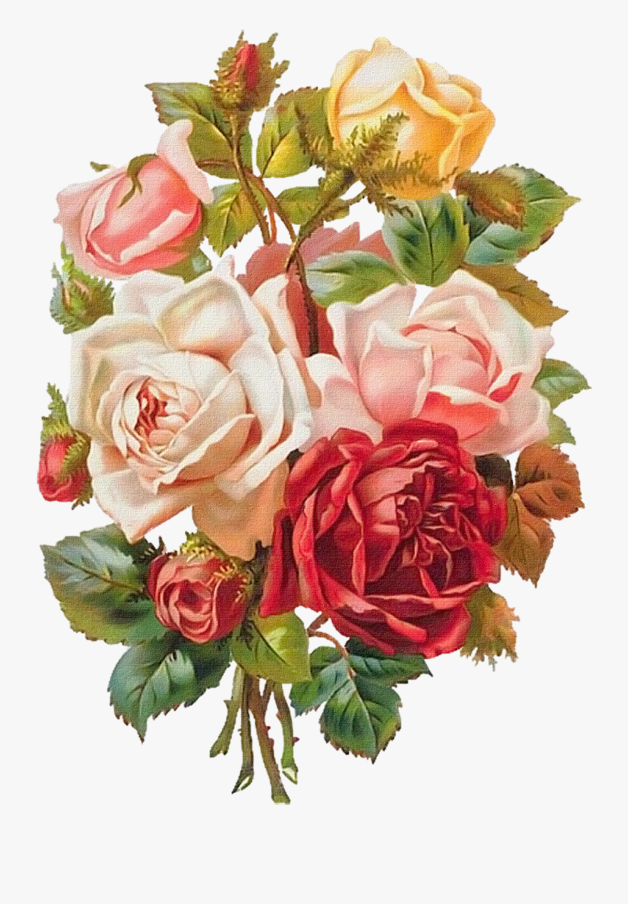 Victorian Era Flower Bouquet Porte-bouquet Rose Clip - Vintage Flowers