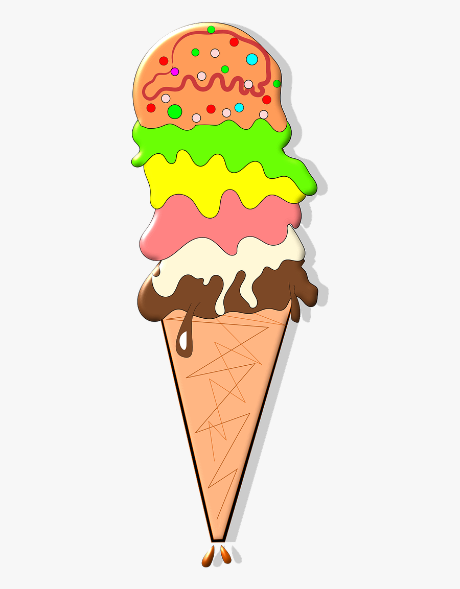 Ice Cream Cartoon Ice Free Picture - Sorvete Desenho Colorido Png, Transparent Clipart
