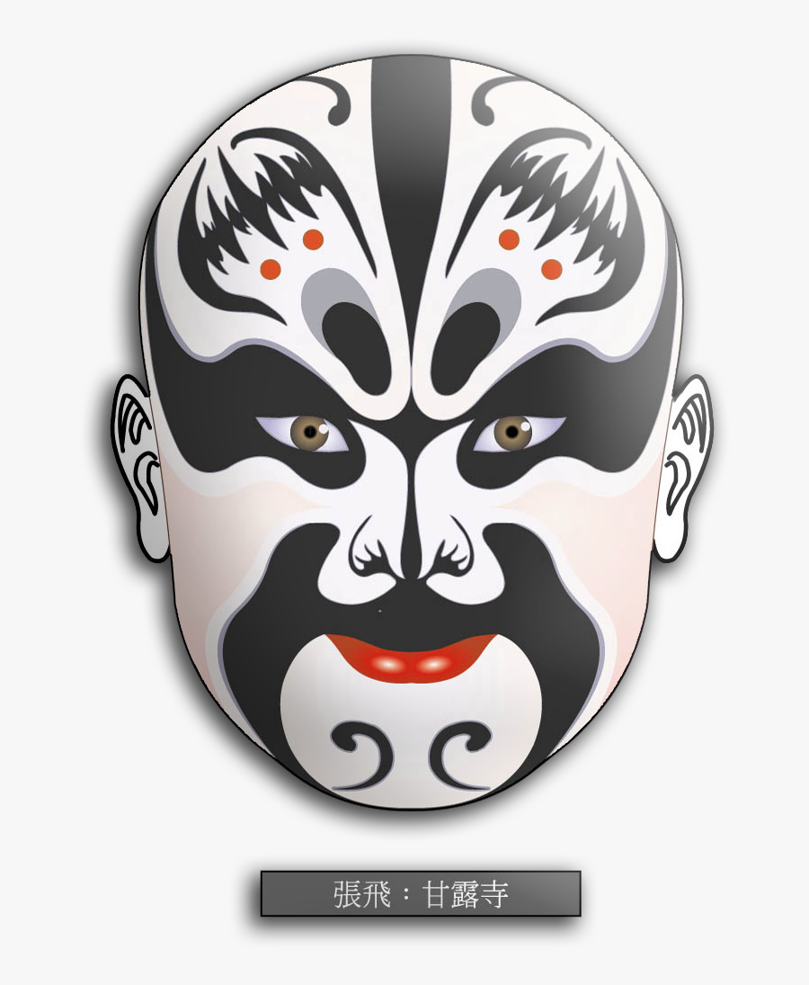 Beijing Opera Mask - Zhang Fei Opera Mask, Transparent Clipart