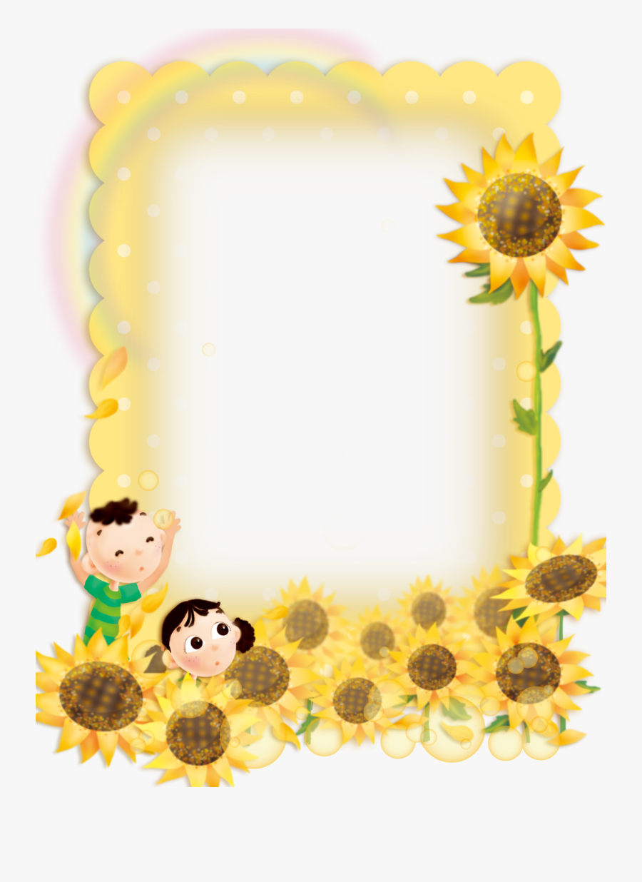 Sunflower Frame Transparent Background, Transparent Clipart