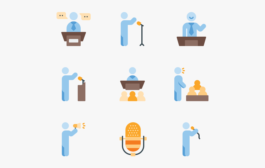 Public Speaking - Flat Icon Public Speaker, Transparent Clipart