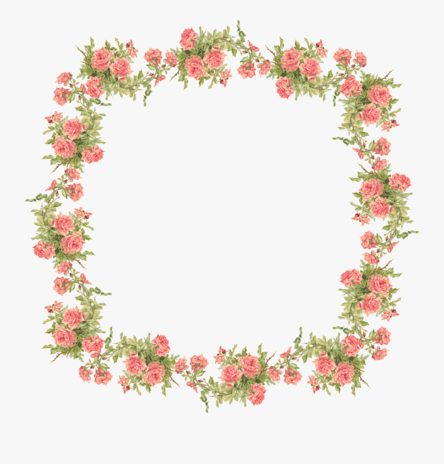 Clip Art Peach Border - Transparent Background Flower Frame Png, Transparent Clipart