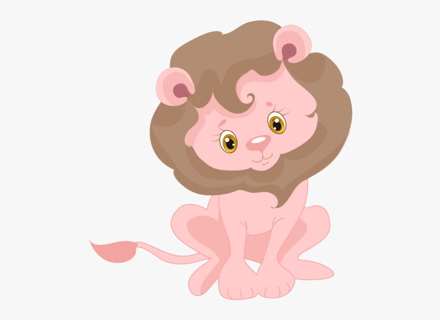 Sublimation Transfer Pink Jungle Animal Lion Design - Pink Baby Shower Animals, Transparent Clipart
