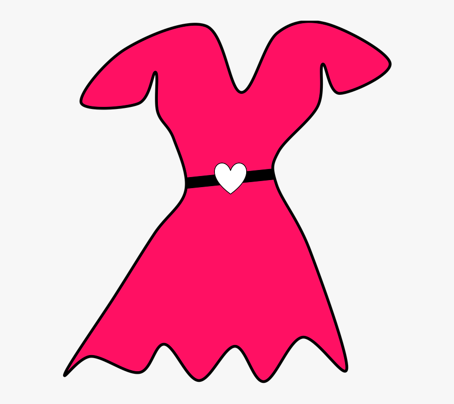 Dress, Girl, Pink, Party, Clothes, Skirt - Girl Clothes Cartoon Png, Transparent Clipart