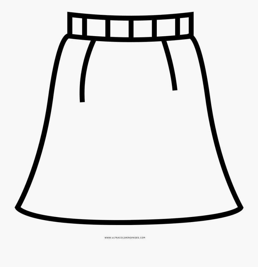 Skirt Coloring Page - Skirt Black And White Cartoon, Transparent Clipart
