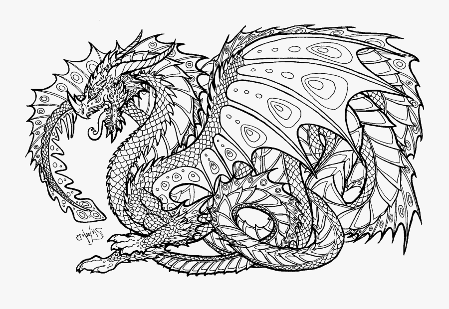 Dragon Hard Colouring Pages , Free Transparent Clipart - ClipartKey
