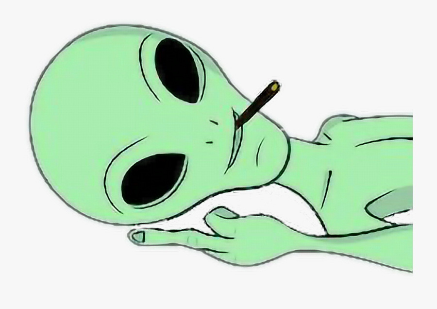 #alien #420 #green #smoke #fuckyou - Imagenes Tumblr Del Marcianito, Transparent Clipart