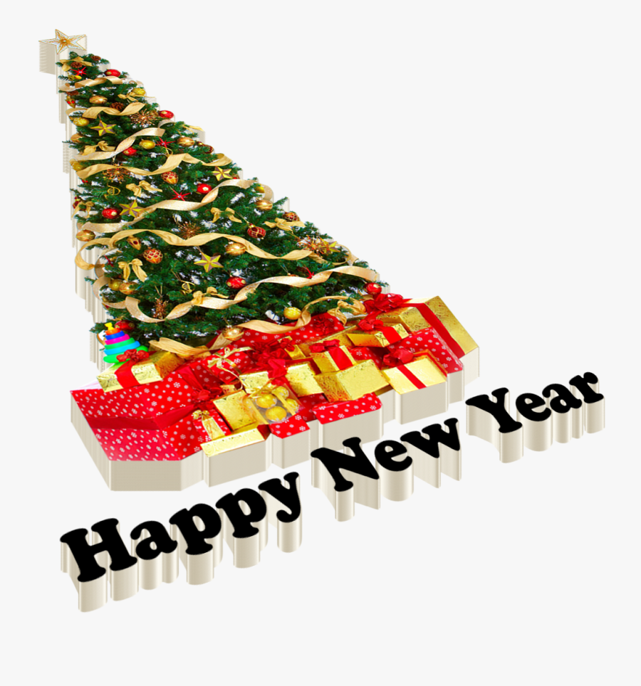 Happy New Year Png Free Pic - Christmas Tree, Transparent Clipart