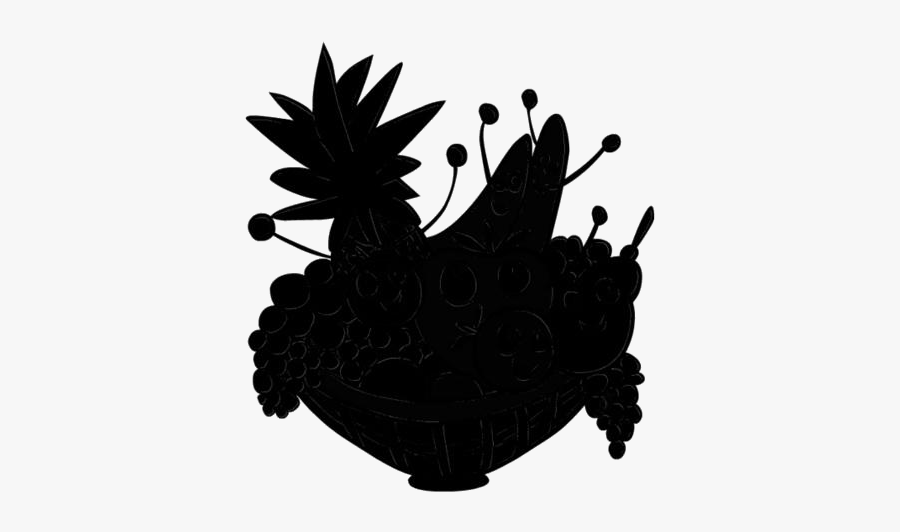 Black And White Fruit Basket Png Image - Illustration, Transparent Clipart
