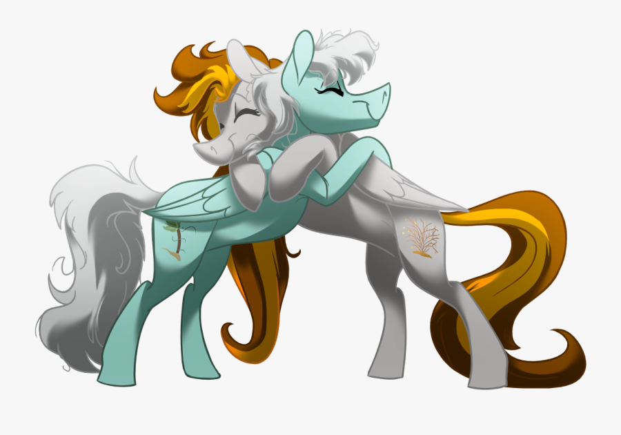 Artist Longmuzzlepony Best Friends Couple Hug - Two My Litle Ponies Huging, Transparent Clipart