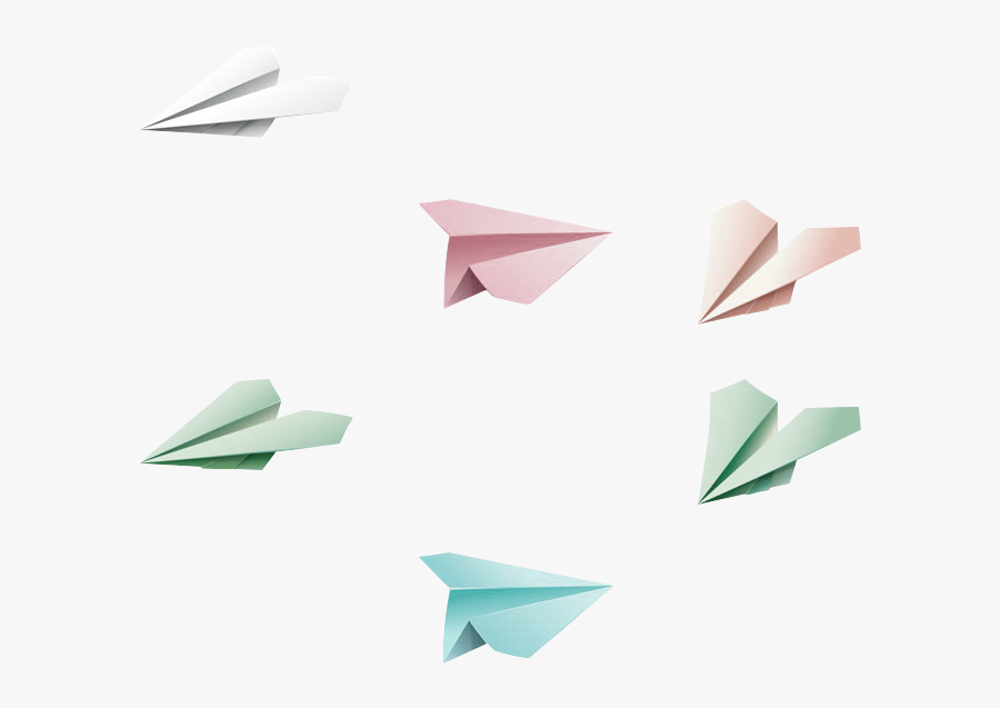 Airplane Clip Colorful - Painted Paper Airplane, Transparent Clipart
