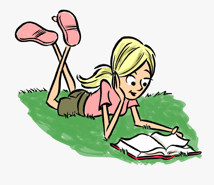 Free Choice Reading - Reading Book Outside Clipart, Transparent Clipart