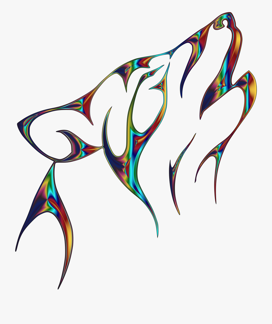 Psychedelic Tribal Wolf No Background Clip Arts - Wolf Tattoo , Free