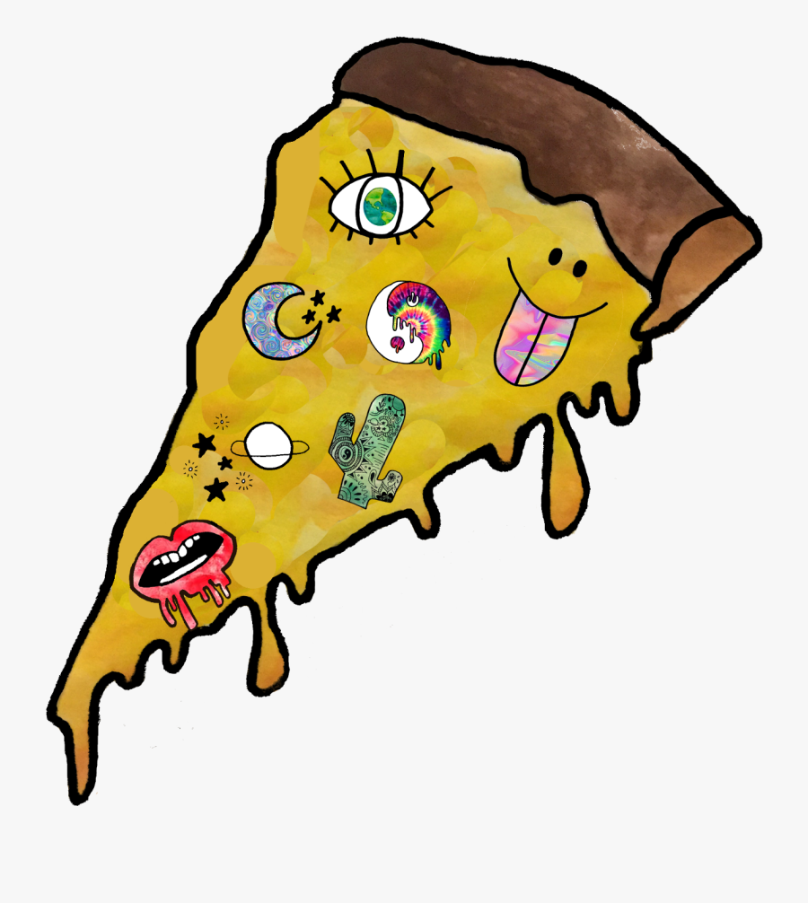 Transparent Pizza Emoji Png - Dripping Pizza Drawing, Transparent Clipart