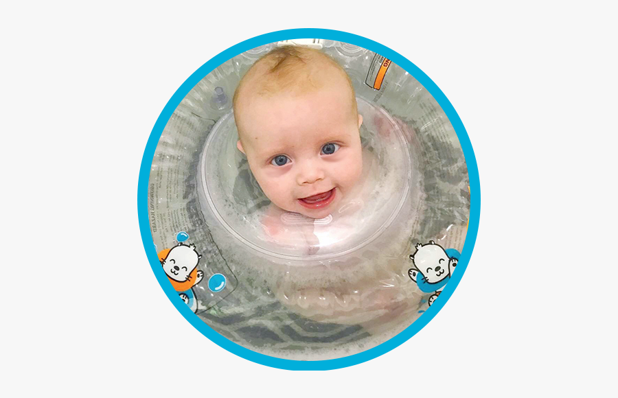 Baby In Otteroo Lumi Neck Float In Pool - Otteroo Baby, Transparent Clipart