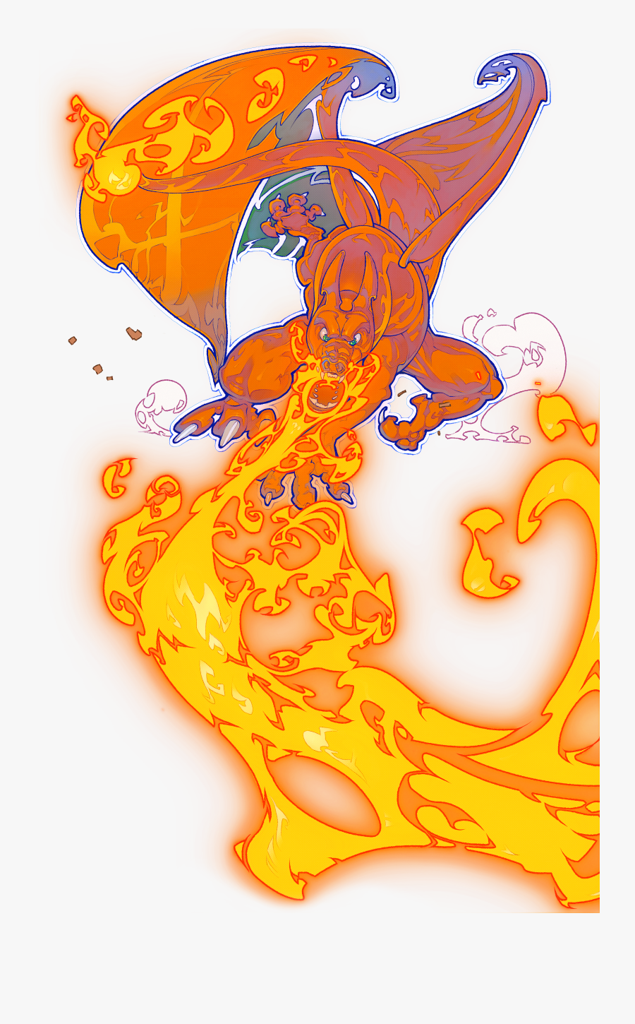 Transparent Dragon Claw Png - Pokemon Flamethrower Art, Transparent Clipart