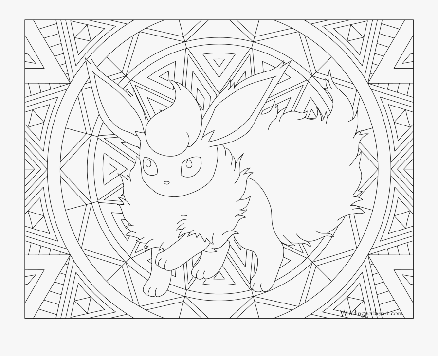 136 Flareon Pokemon Coloring Page - Adult Coloring Pages Pokemon, Transparent Clipart