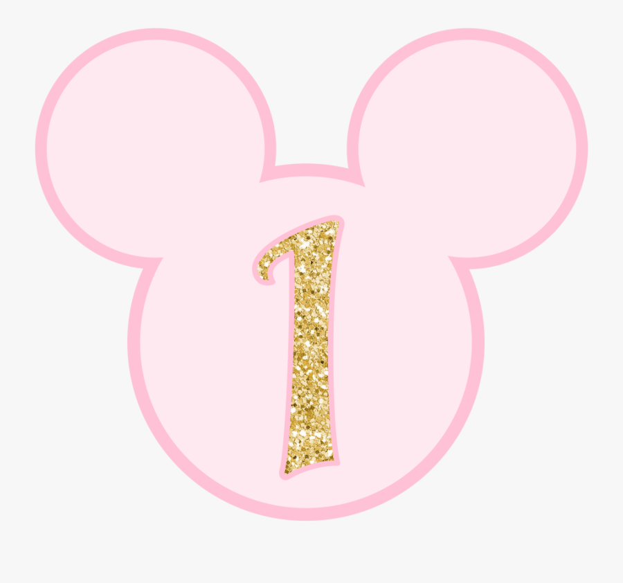 #1 #uno #one #glitter #rosa #pink #minnie #mickey #number - Numero Uno De Minnie, Transparent Clipart