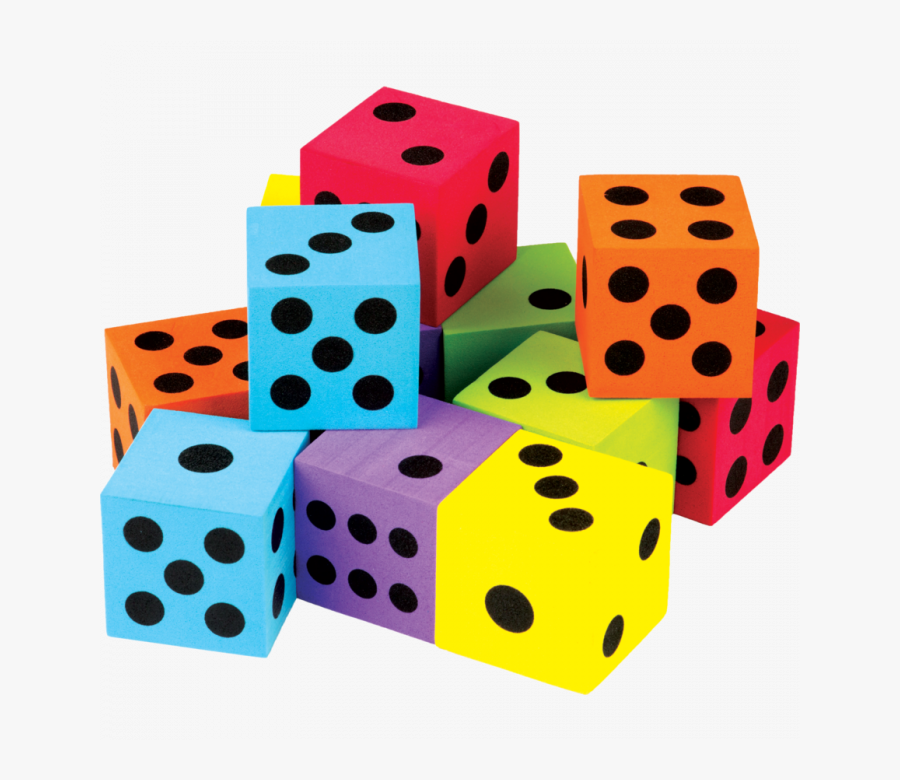 Foam Colorful Large Dice - Colorful Dice Clipart, Transparent Clipart