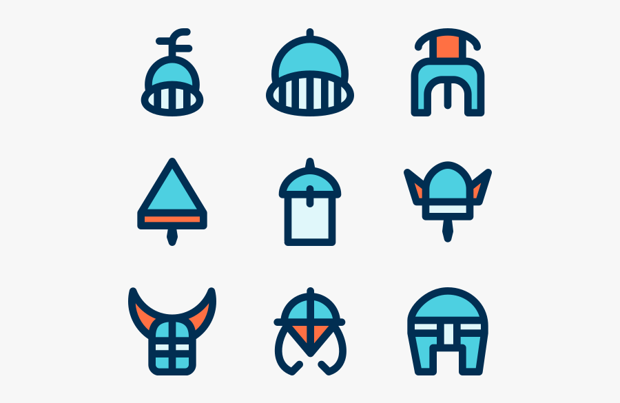 Helmets - Medieval Helmet Icons, Transparent Clipart