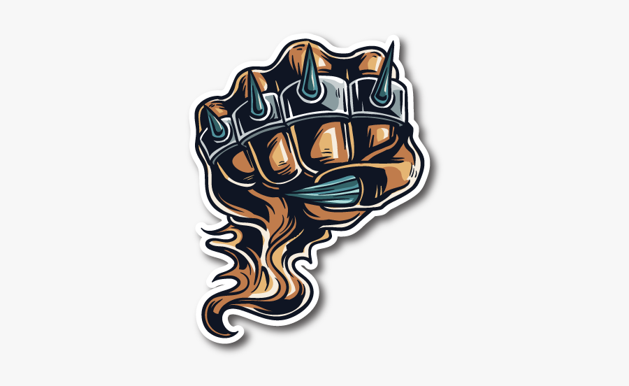 Fist With Brass Knuckles, Transparent Clipart
