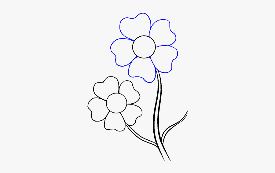 Free Easy Drawings Of Flowers, Download Free Clip Art, - Drawing Of Flowers Easy, Transparent Clipart