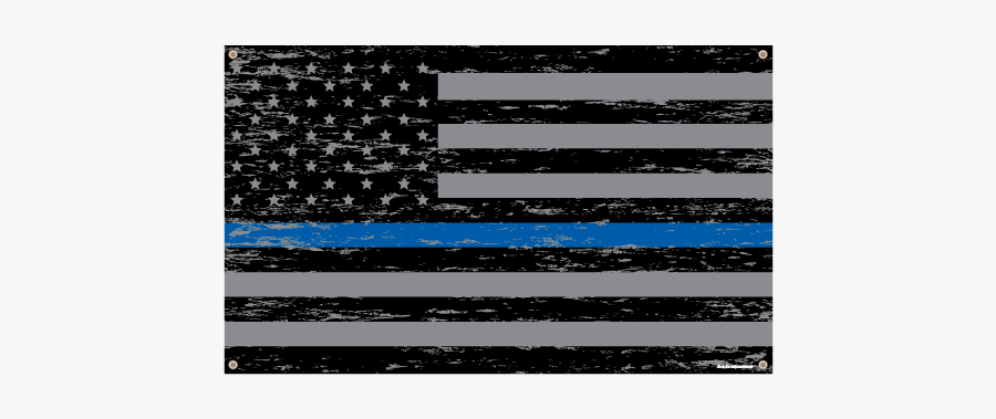 Textured Thin Blue Line American Flag Banner - Patriotic Song For Kids, Transparent Clipart
