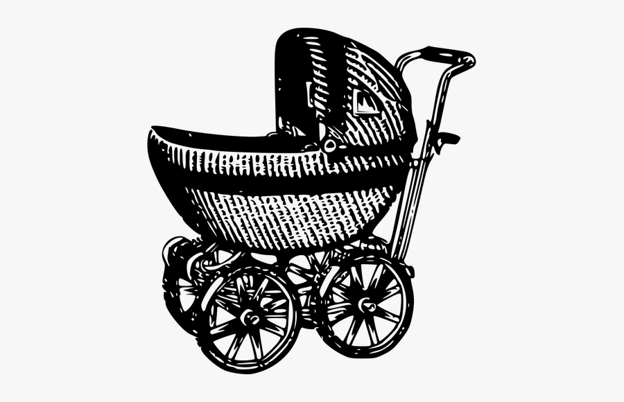 Vintage Baby Stroller Vector Image - Babysitting Posters, Transparent Clipart